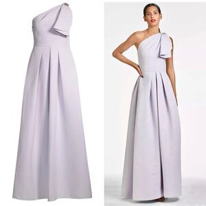 SACHIN & BABI Martina Pleated Draped One-shoulder Gown In Violet ice Dress
